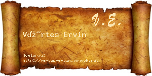 Vértes Ervin névjegykártya