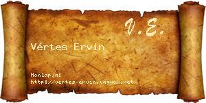 Vértes Ervin névjegykártya