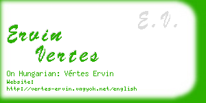 ervin vertes business card